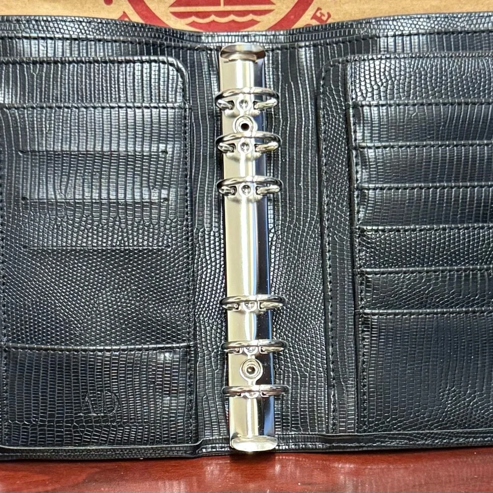 Elegant Black Textured A6 Binder perfect for cash stuffing